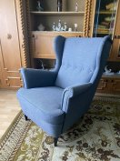 IKEA Strandmon füles fotel szürke