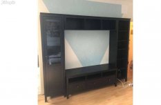 Ikea Hemnes nappali, Tv állvány, vitrin, könyvespolc, falipolc