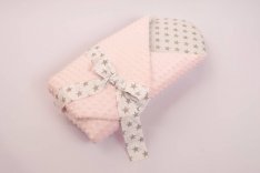 Kókuszpólya - Rózsaszín Minky - Fehér Csillagos