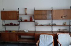 Létrapolc rendszer, mid century loft ,minimal design fal, Panni