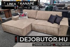 Linea sarok kanapé ülőgarnitúra 275x175 cm ágyazható natúr bútor