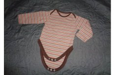 Narancs - barna csíkos body ( 80 méret )