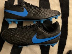 Nike Tiempo Black and Blue fiú, férfi focicipő 40 40-es!