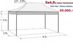 Pavilon Sátor Árusító Rendezvény Piaci Party Sör Sátor 3x4,5DA