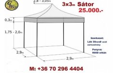 Pavilon Sátor Árusító Rendezvény Piacos Garázs Tároló sátor