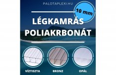 Polikarbonát lapok: 10 mm | erősített | több színben | br.m2