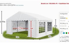 Sátor Pavilon Esküvői Tárolósátor Rendezvény Ipari Raktár Garázs sátor
