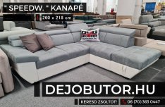Speedway sarok kanapé ülőgarnitúra 260x218 cm rugós ágyazható szürke
