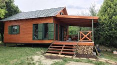 Szigetelt faház 6x7M + fedett terasz