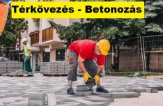 Térkövezés, térkő burkolás. Betonozás. Magyarország egész területén