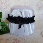 Új, fekete menyasszonyi harisnyakötő, combcsipke, legényfogó