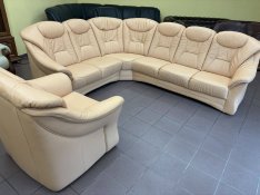 Valódi marhabőr Himolla sarokgarnitúra + fotel abszolút újszerű!