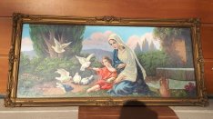 Vászon olajfestmény blondel keretben 131x63