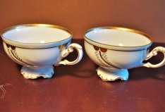 Vintage Freiberger porcelán kávéscsészék, 2 db. német gyártmány, hófeh