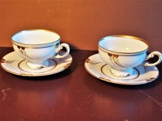 Vintage Freiberger porcelán kávéscsészék, komplett,, német gyártmány;