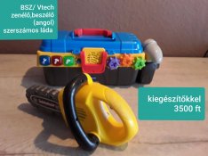 Vtech angol szerszámos láda, a képről lemaradt a piros fúró, de az is