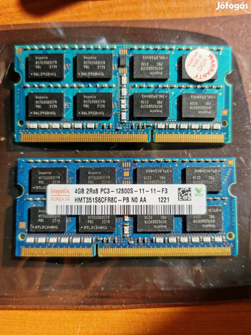 01/2 Hynix HMT351S6CFR8C 2x4gb 8gb 3 hó garancia PC3 DDR3 ram memória