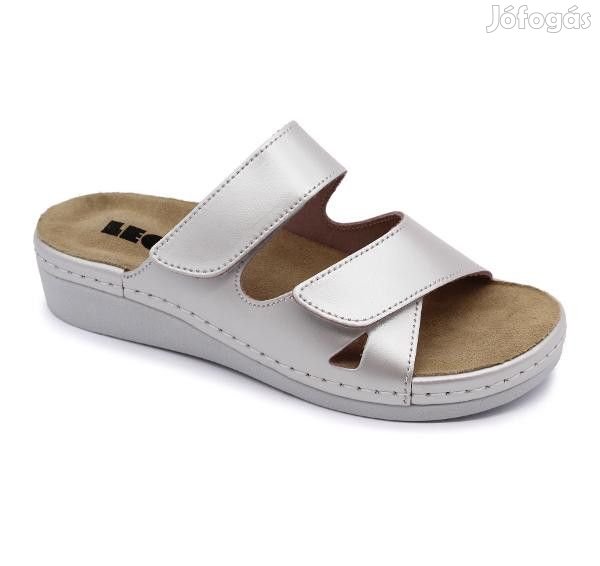 0Ft kiszállítás! Leon Comfortstep 5011 női bőr perla papucs kivehető