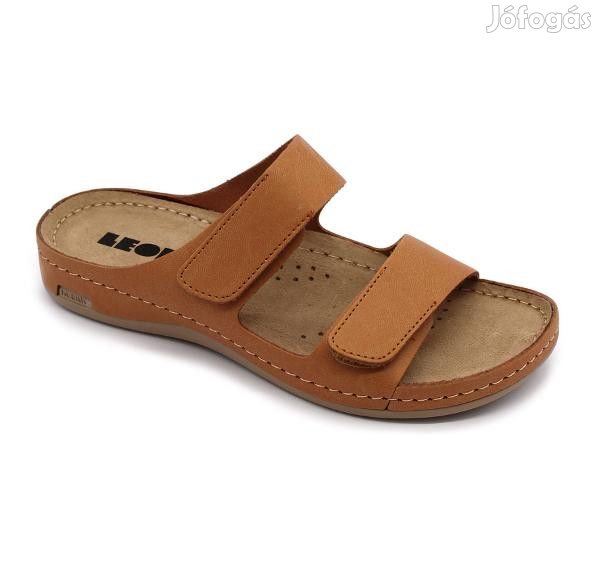 0Ft kiszállítás! Leon Comfortstep 954 barna női bőr papucs 36
