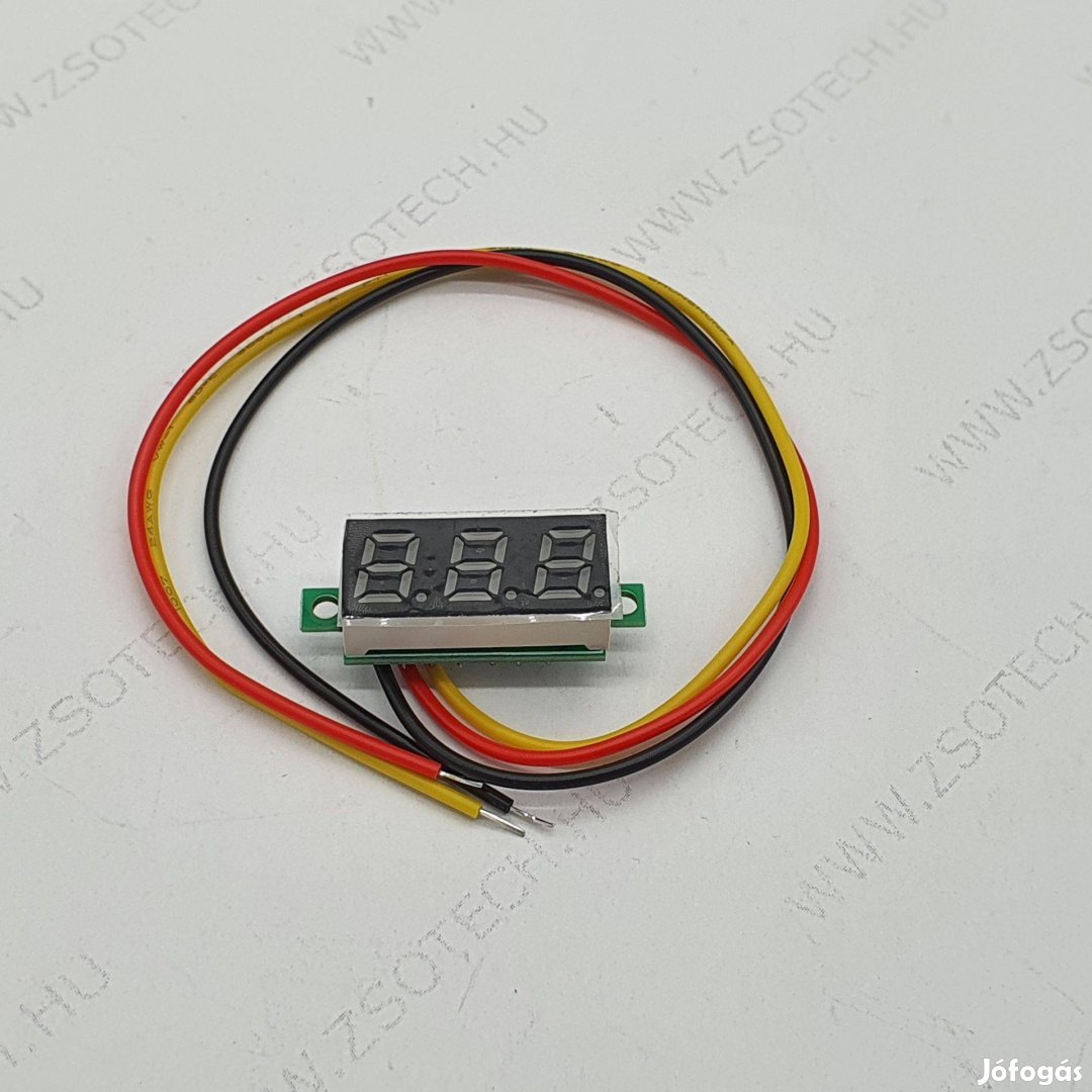 0.28" Feszültség kijelző mérő 0-100V DC LED kalibrálható állítható