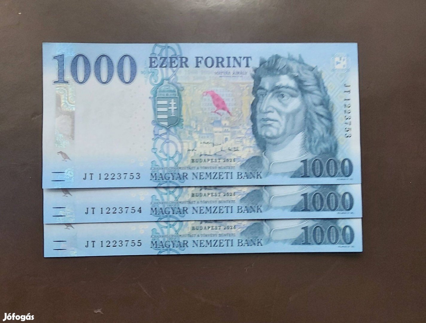 1000 Forintos 2024 Jt Unc sorszám követő