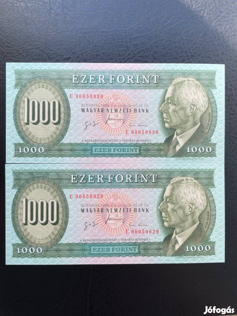 1000 forint 1996. Unc hajtatlan sorszámkövető bankjegyek