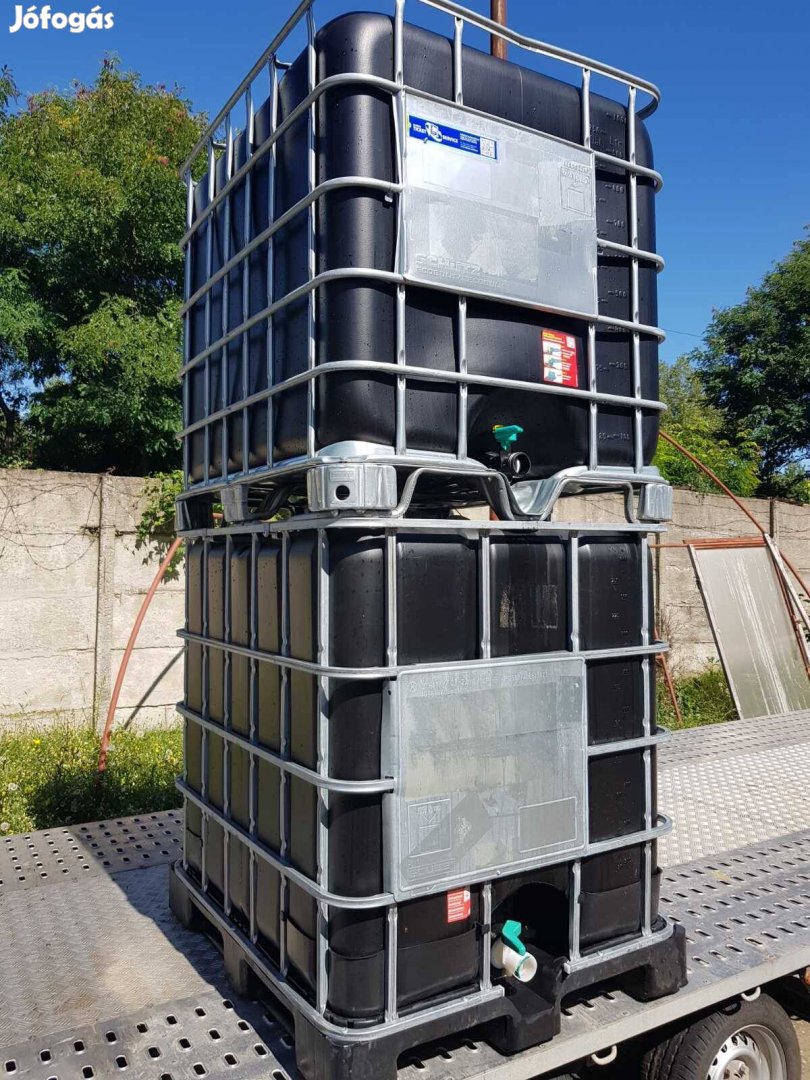 1000 l ibc tartály fekete tiszta esővíz víztároló