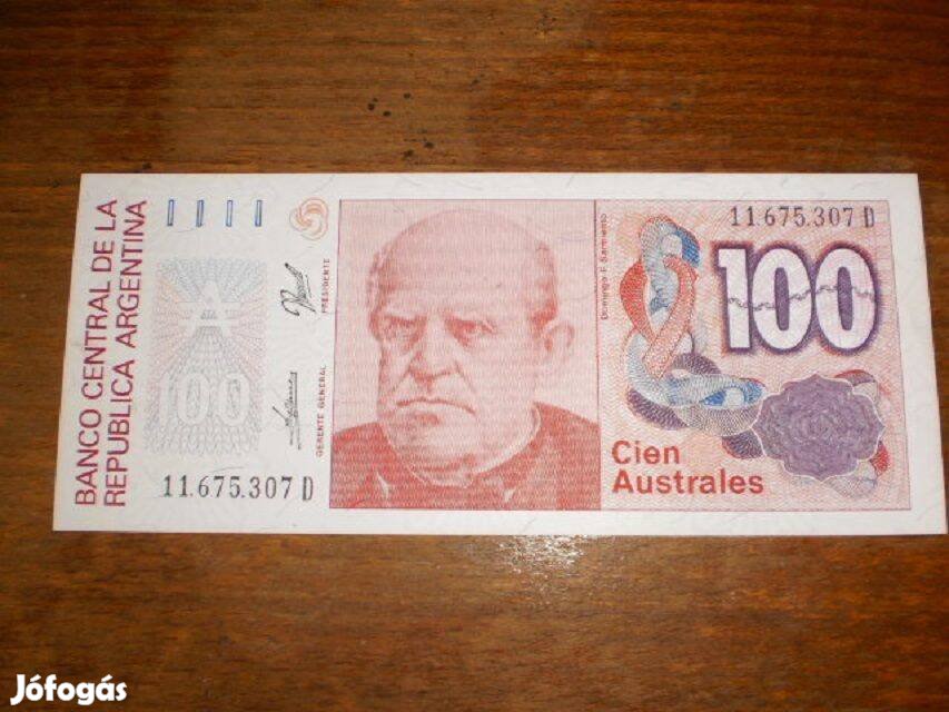 100 Cien Australes UNC eladó