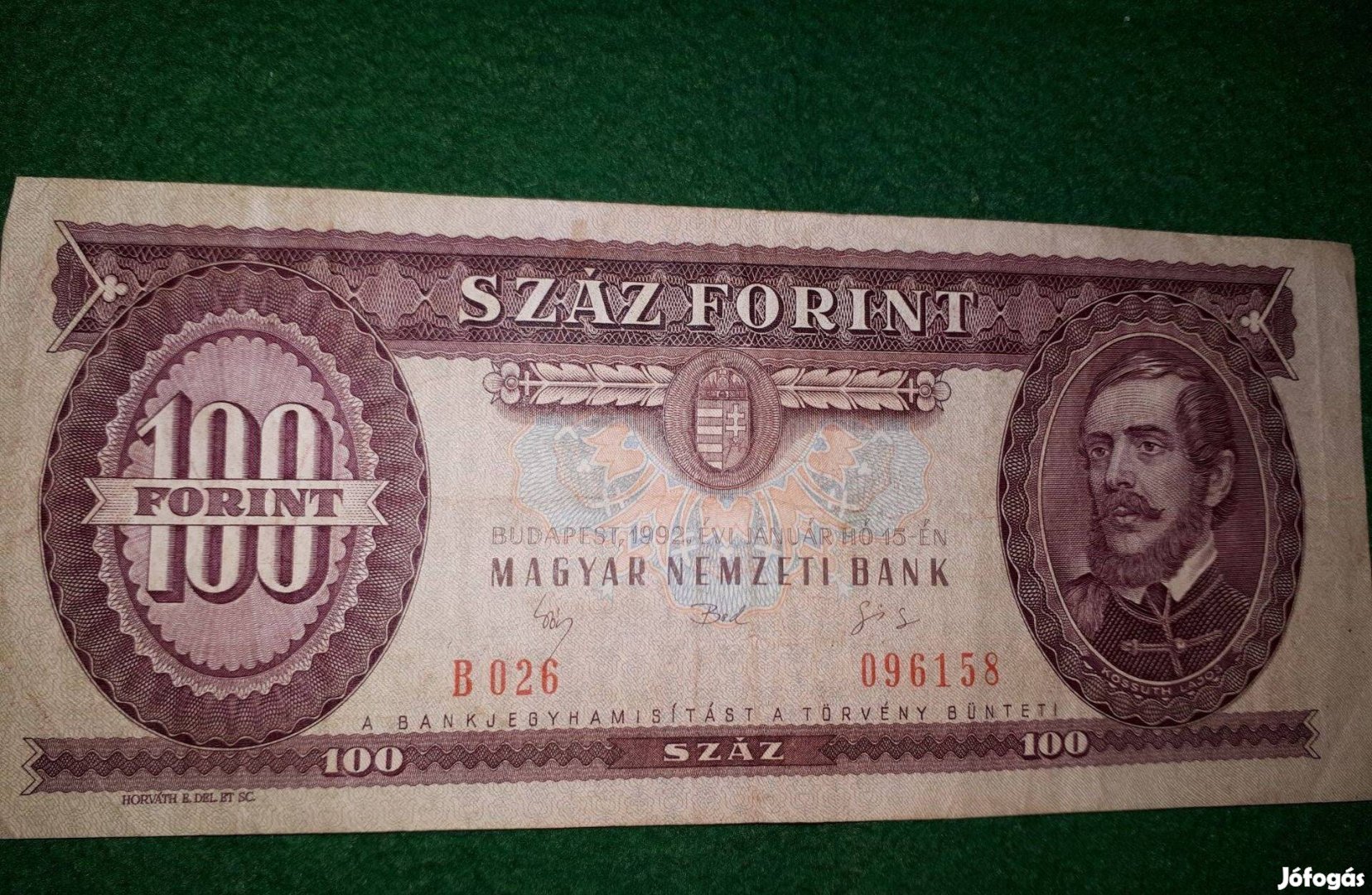 100 Forintos bankjegy 1992-es forgalomban volt