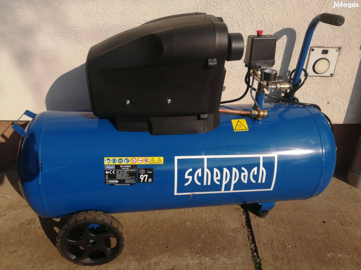 100 Literes kompresszor új Scheppach HC 105 DC olajmentes kompresszor