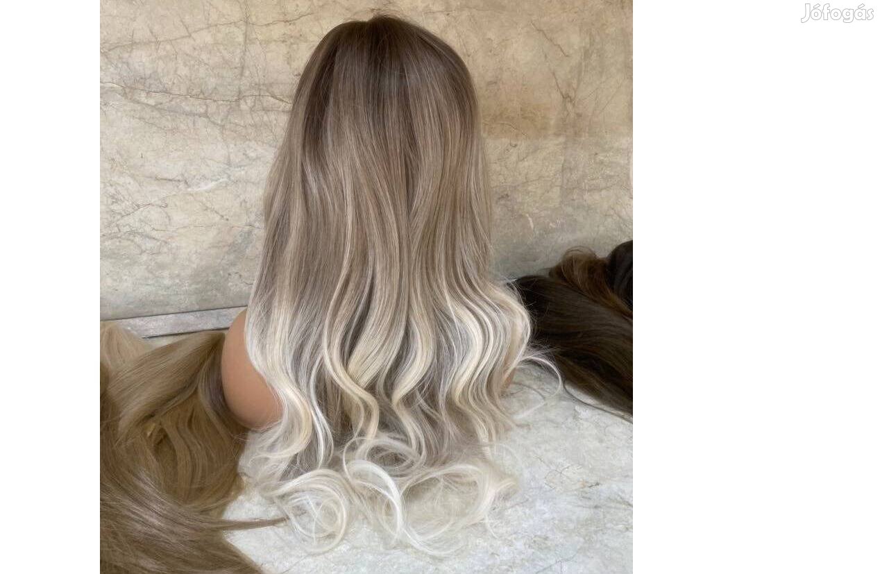 100% emberi haj paróka eladó, hosszú szőke balayage ombre