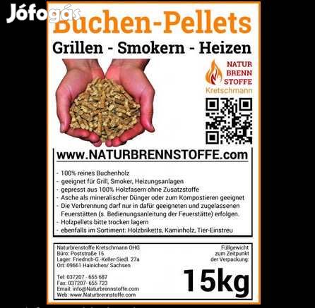 100%-os tisztaságú élelmiszeripari bükkfa pellett 15kg (2614)