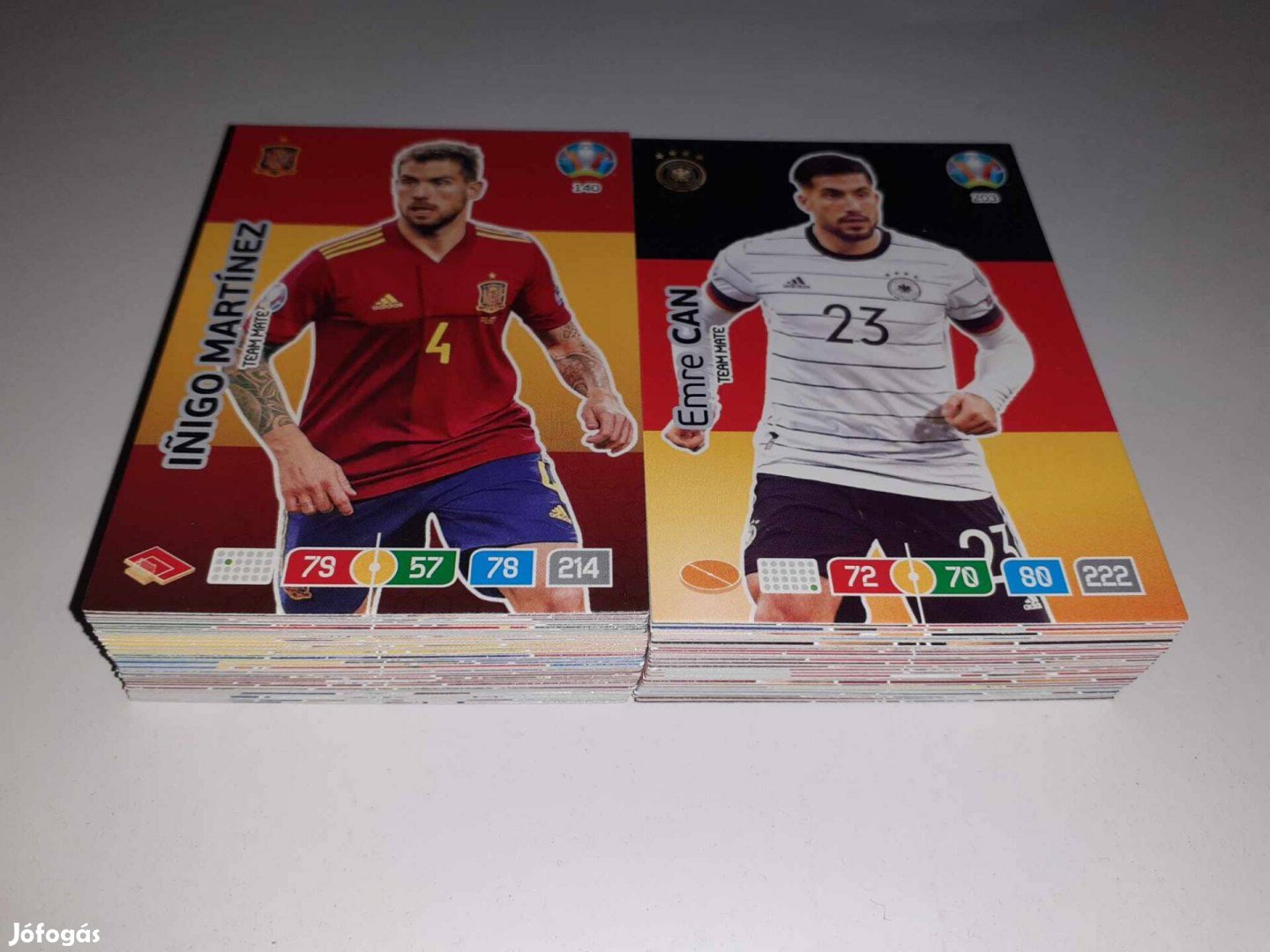 100 db különböző Panini Euro 2020-as focis kártya