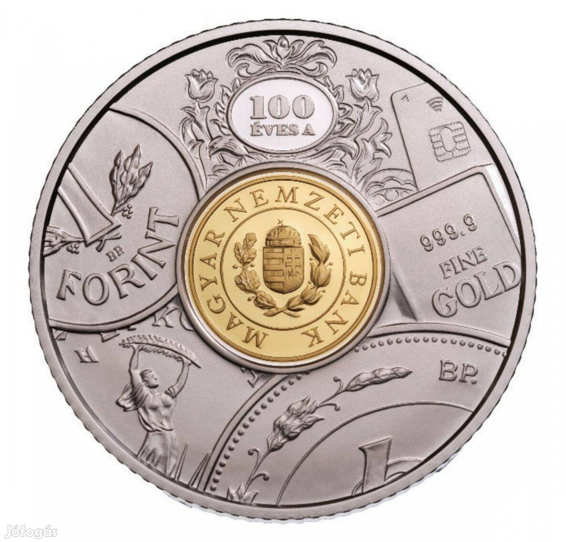 100 éves a Magyar Nemzeti Bank 50000 forint PP ezüst 2024 UNC