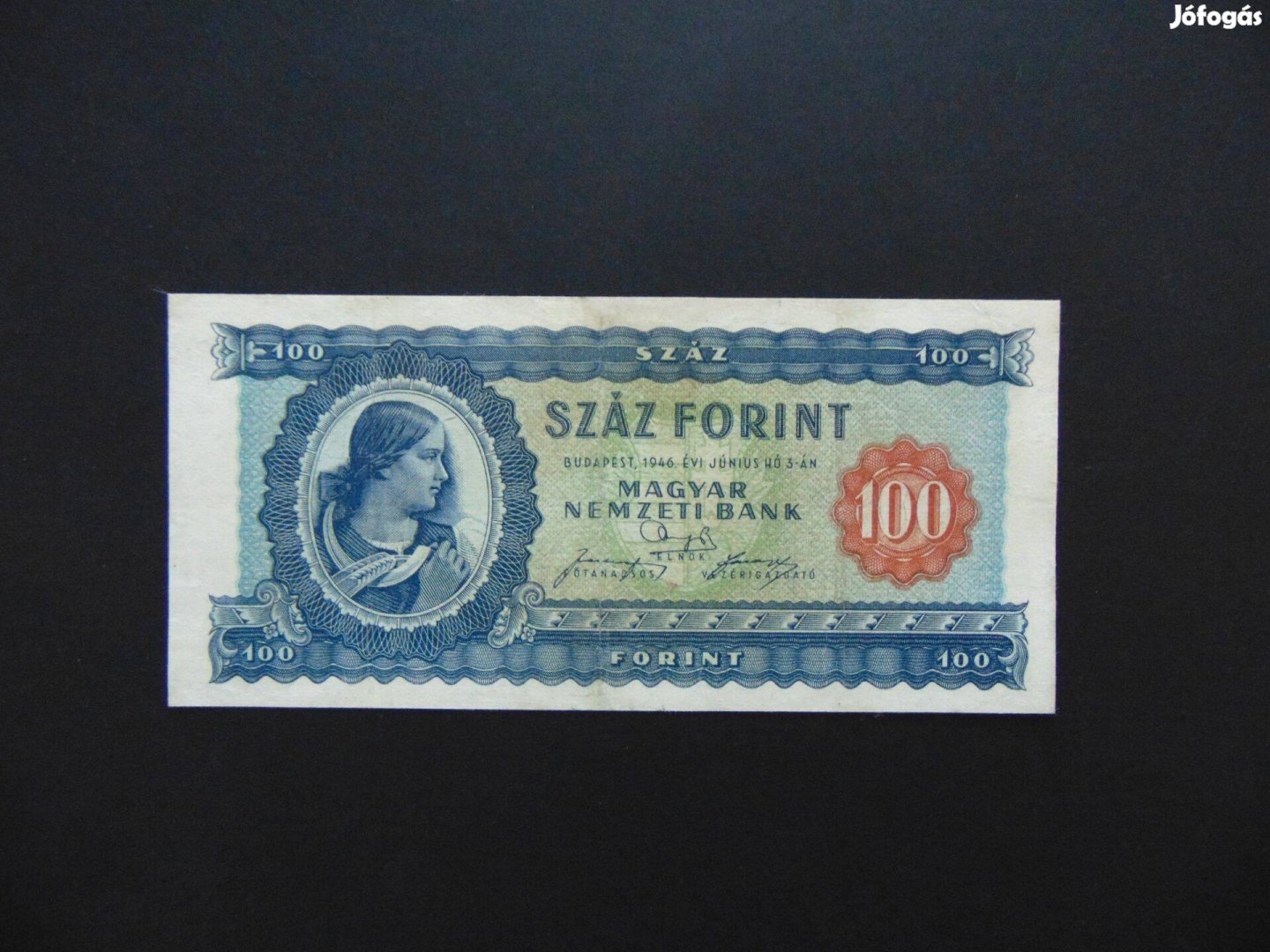 100 forint 1946 Nagyon szép restaurált bankjegy