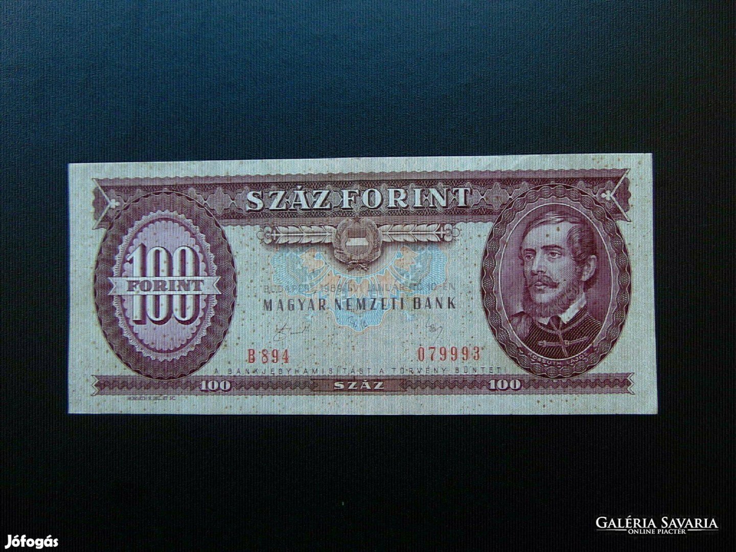 100 forint 1989 B 894 Nyomdahibás bankjegy !