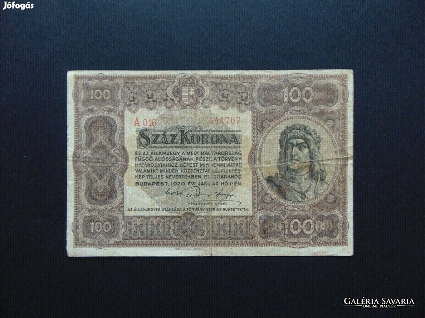 100 korona 1920 A 016
