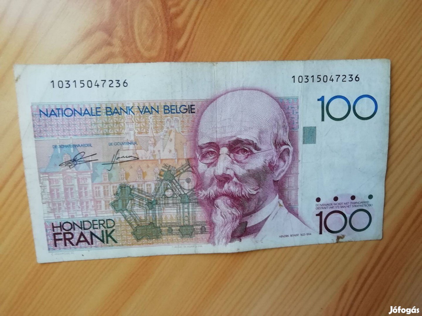 100 régi Belga frank