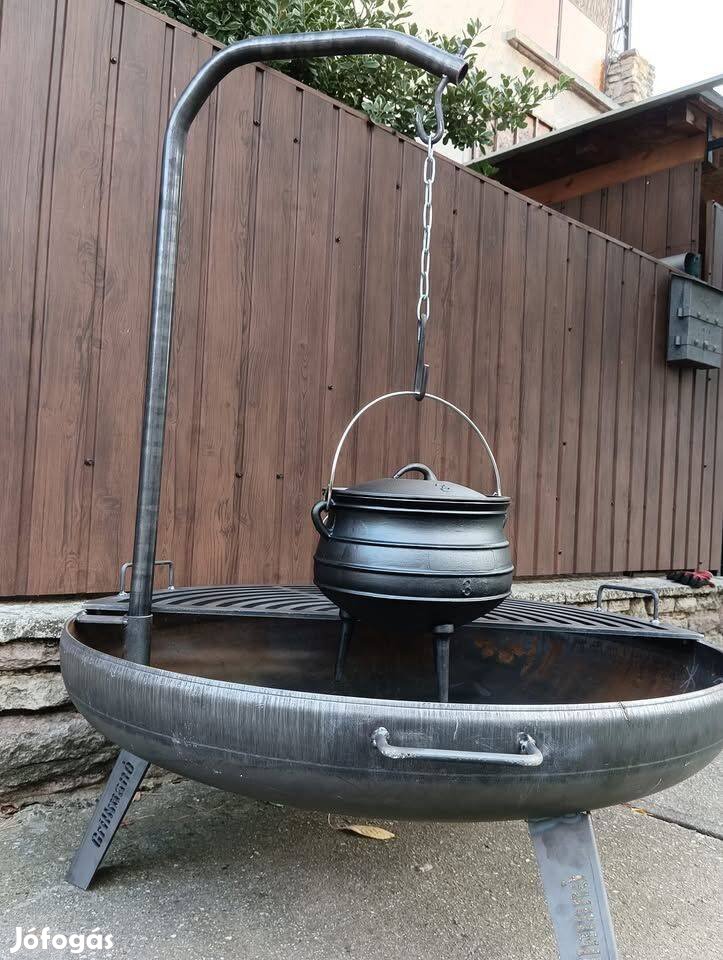 100cm Grillező tűztál Asado bográcstartó tűzrakó grillrács