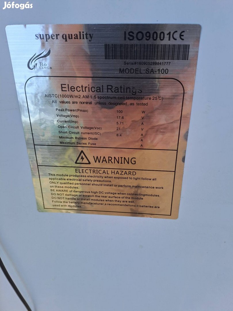 100w-os napelem panel