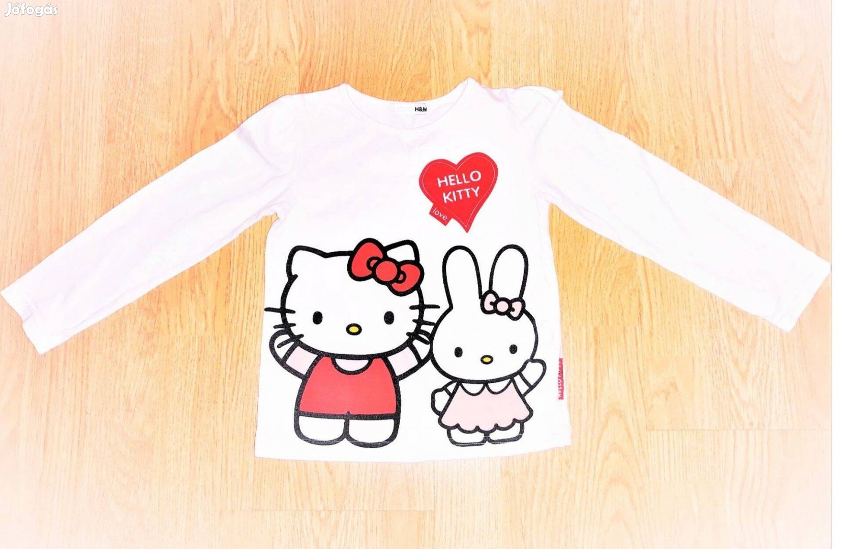 104 Újszerű cuki H&M Hello Kitty és nyuszija hófehér póló felső
