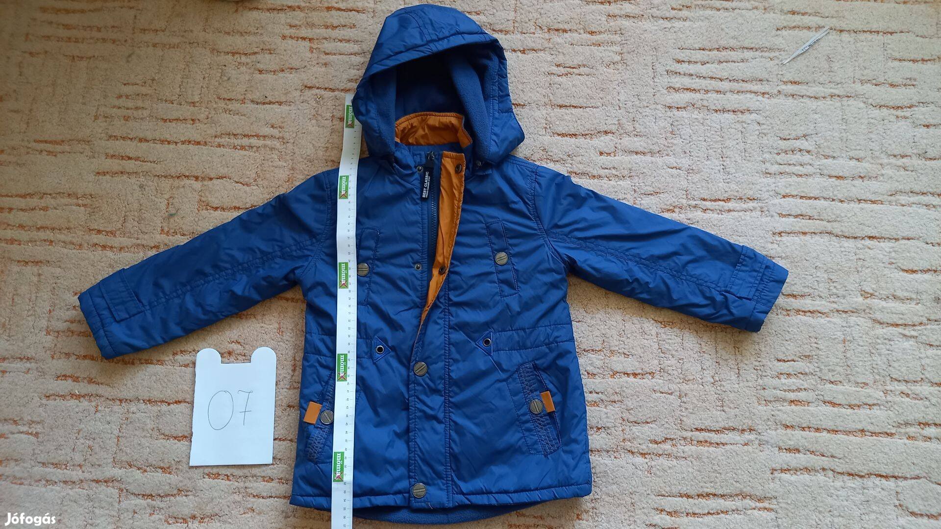 104-es fiús kék őszi - tavaszi 104 fiú kabát termo belsővel