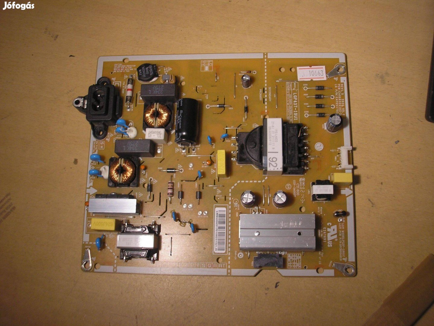 10663 LG 43UP75006LF tápegység Lgp43T-19U1 REV1.0 EAX68304102 Eay65170