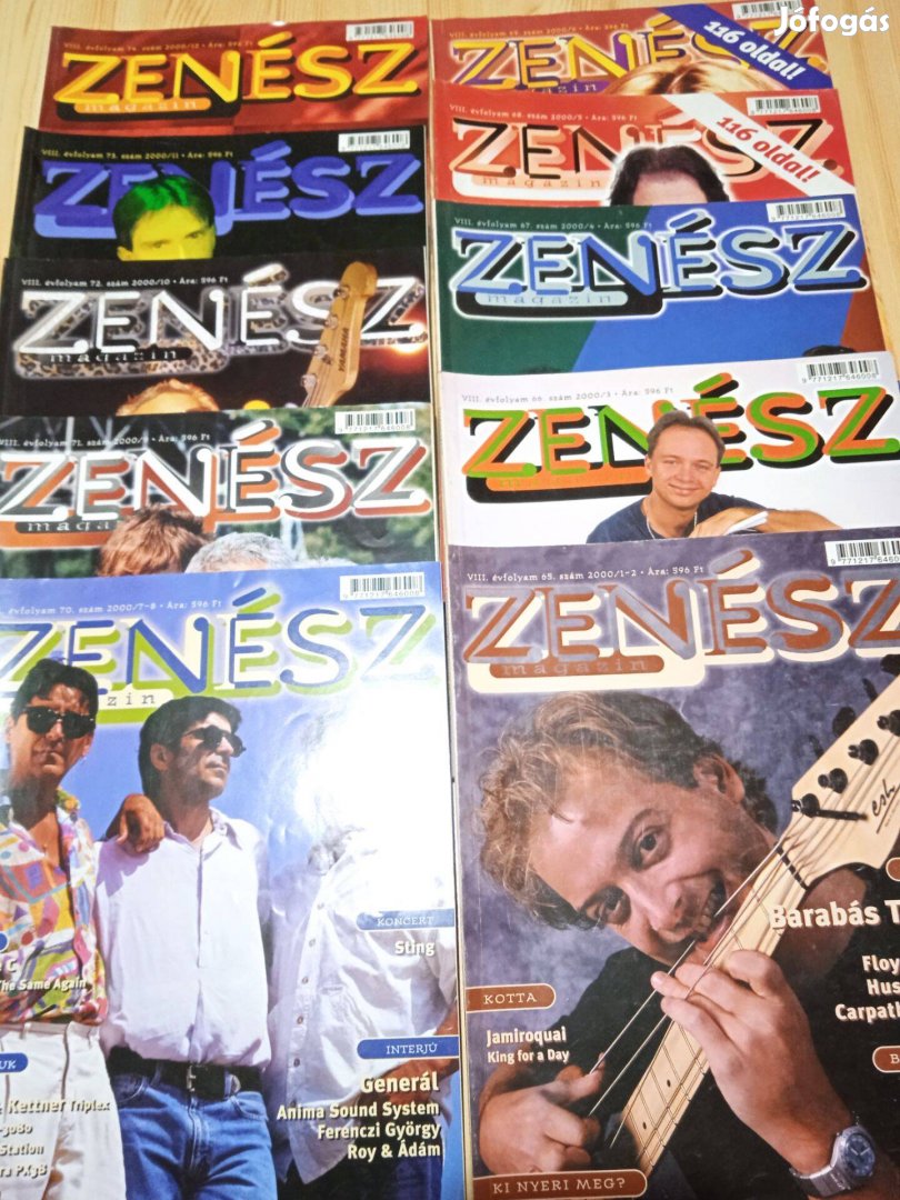 10 DB Régi Zenész Magazin /egyben/ 2000-es /gyűjtőknek/