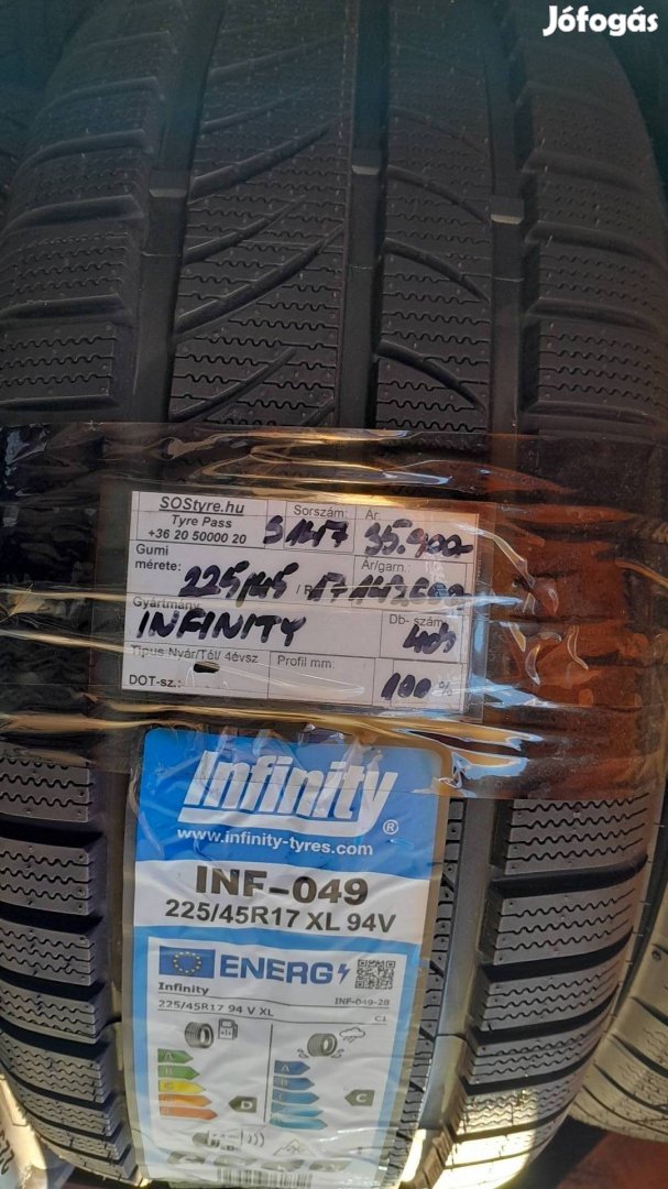 10% kedvezmény Új 225/45R17 Infinity téli gumiabroncsok 