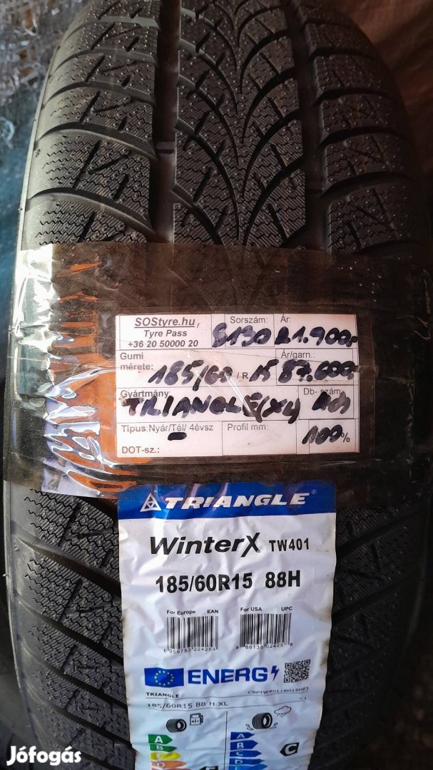 10% kedvezmény új Triangle 185/60R15 téli gumiabroncsok 