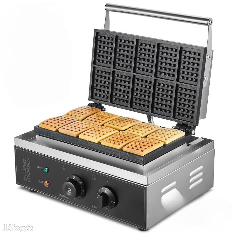 10 adagos gofrisütő  1550 W teljesítménnyel