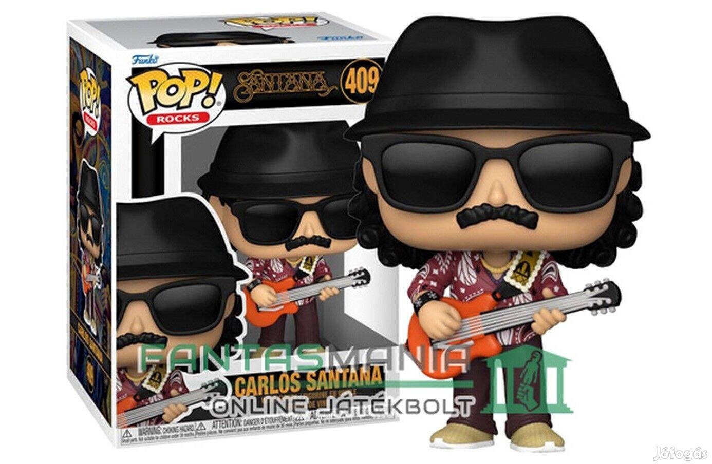 10 cm Funko POP 409 Carlos Santana figura - nagyfejű Rock gitáros