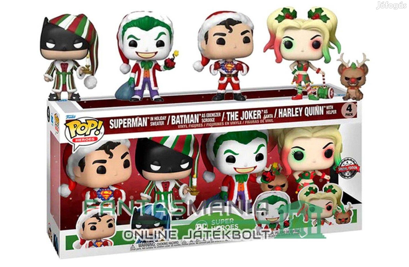 10 cm Funko POP DC Ciomics Heroes 4-Pack figura szett