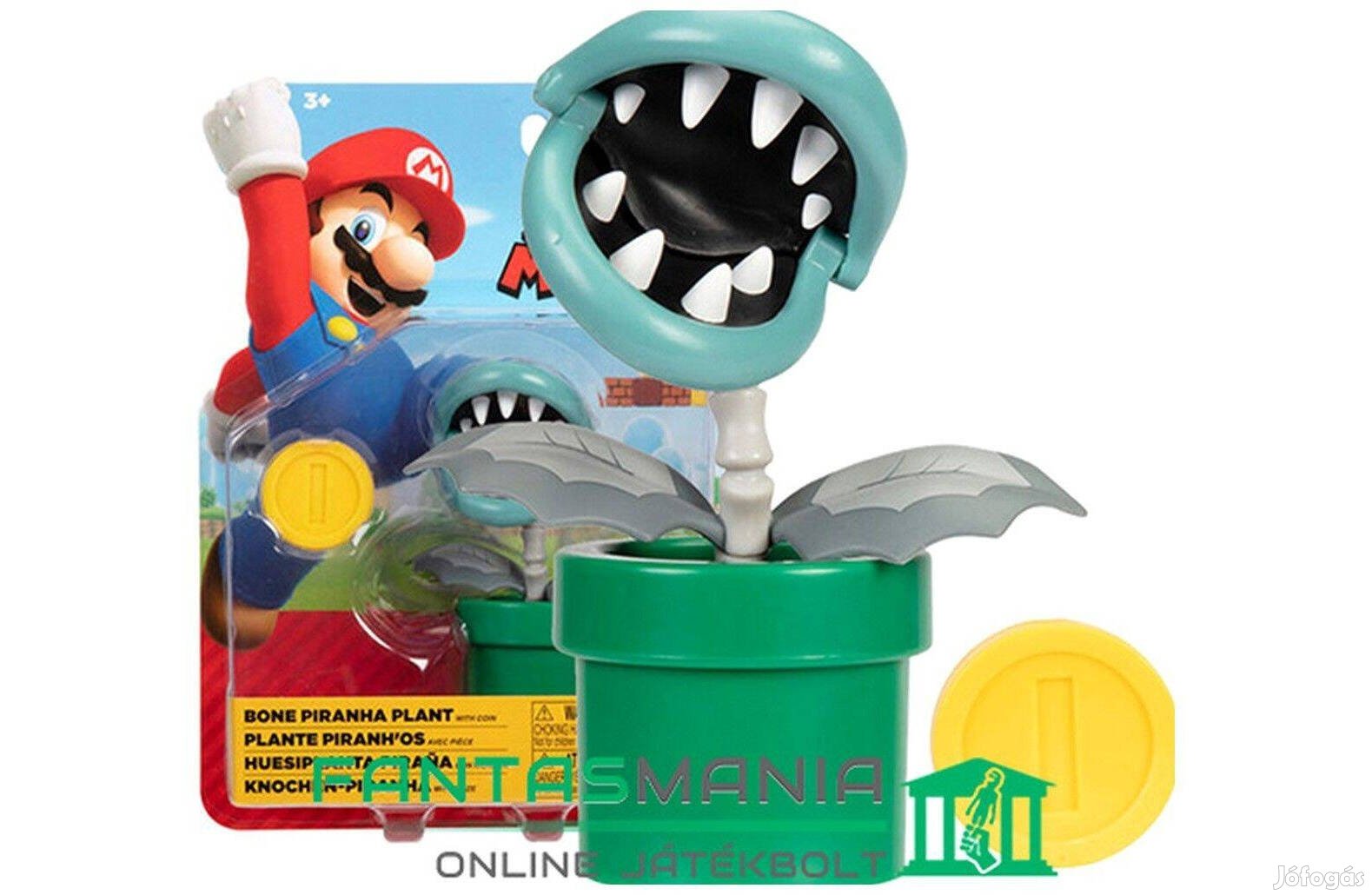 10 cm Nintendo Super Mario figura Bone Piranha Plant virág figura